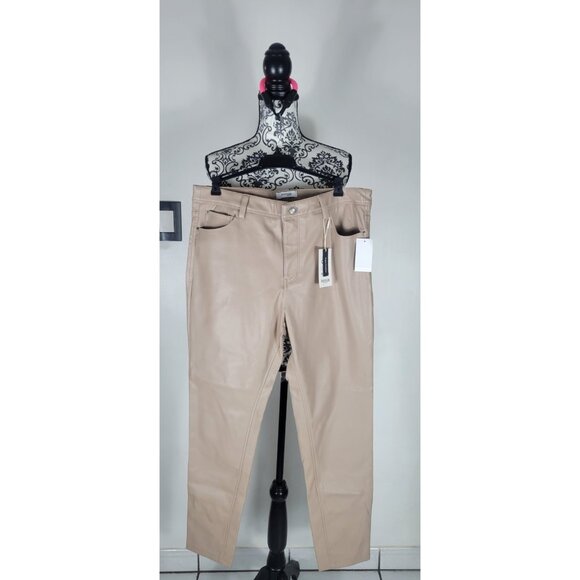 NWT Vegan Faux Leather Pants Kensie jeans sz 10/30 Mid Rise Straight Leg Makeup - Picture 1 of 9